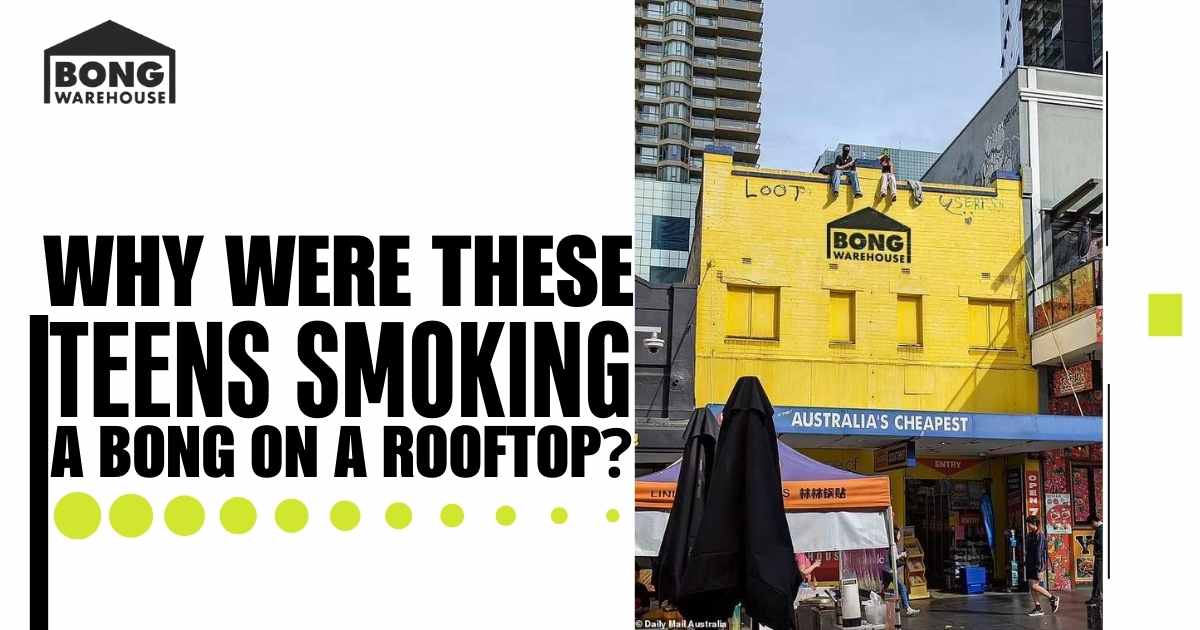 Teens Smoking a Bong on a Rooftop