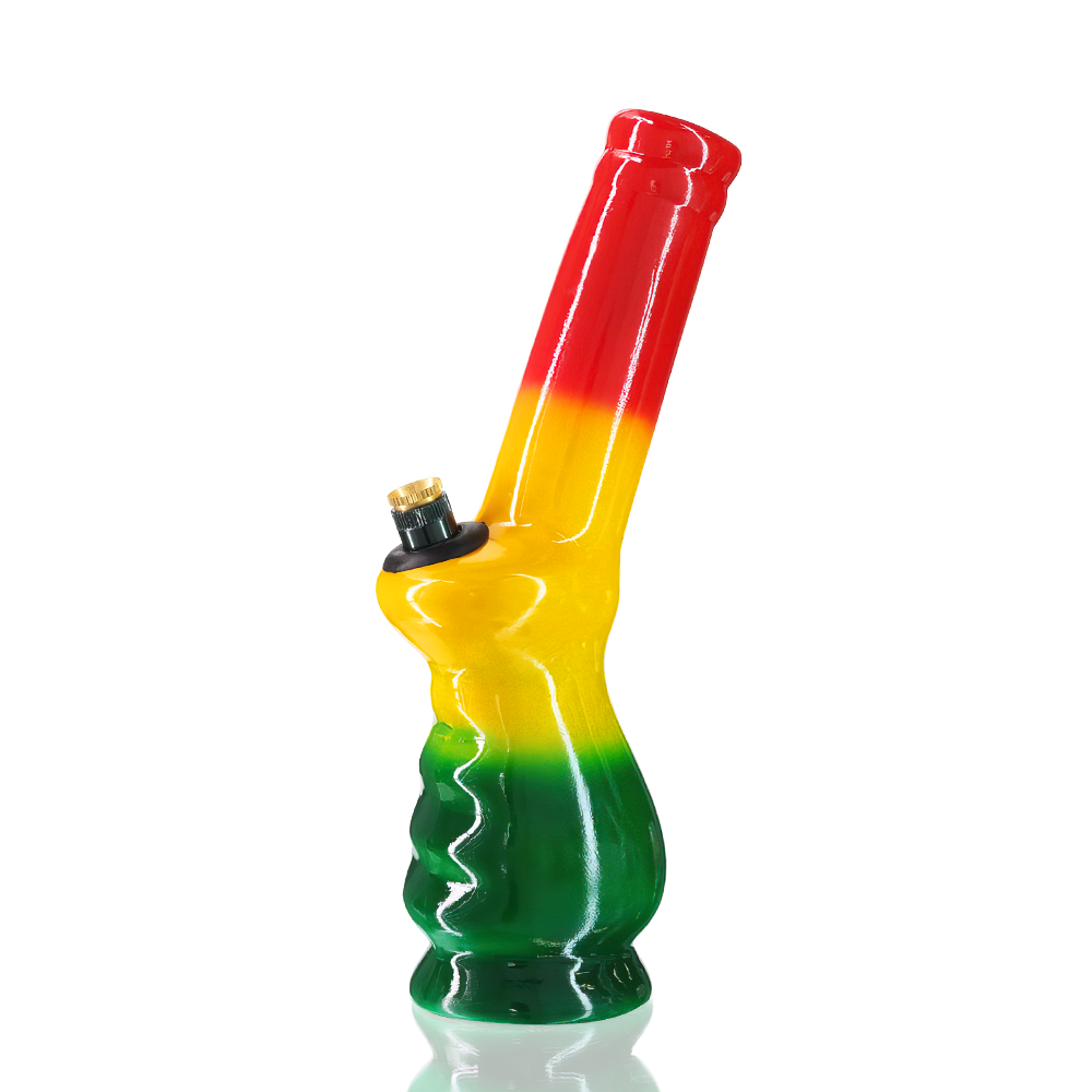 Agung - 25cm Ceramic Gripper Bong - Rasta front