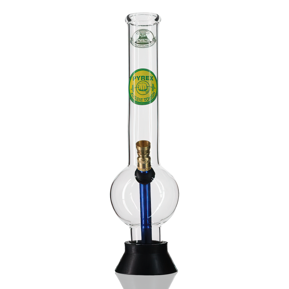 Agung - 27cm Mini Glass Bent Bubble Bong - Random Colour front