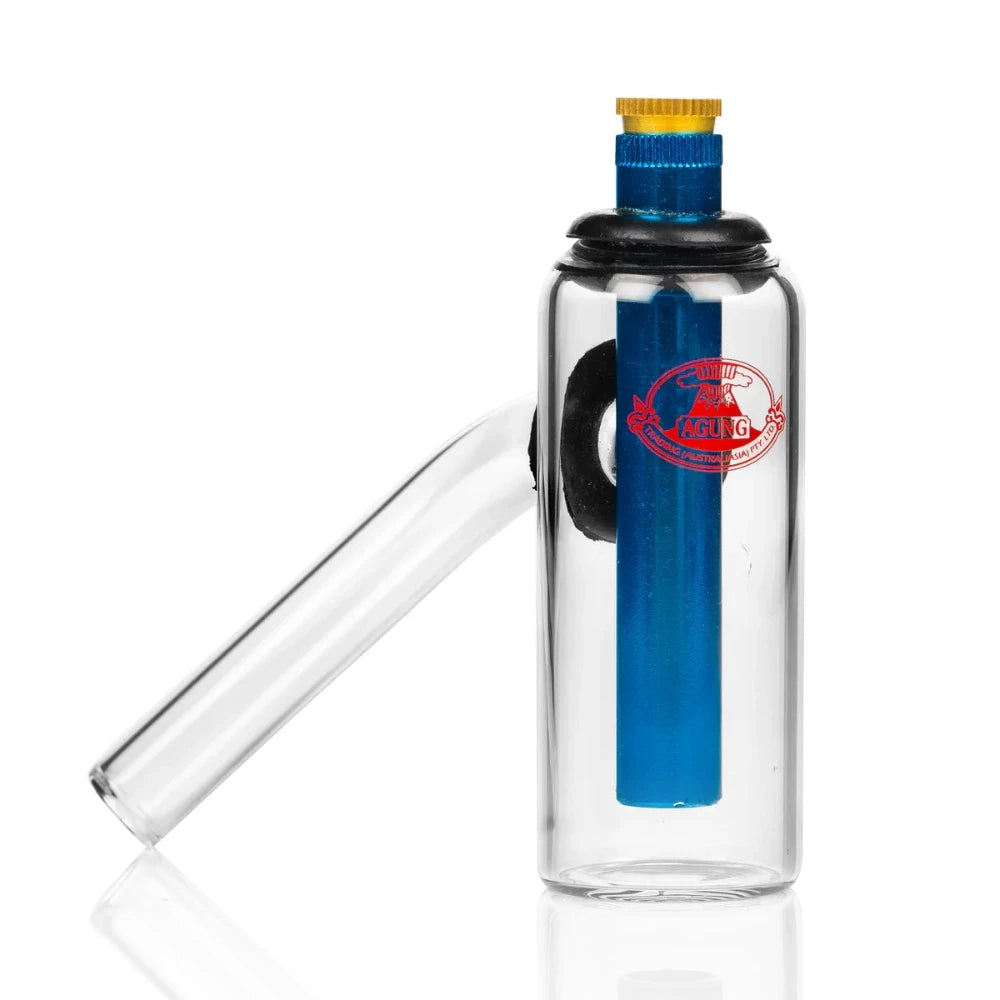 Agung - Glass Ash Catcher With Metal Stem and Cone Piece - Cobalt