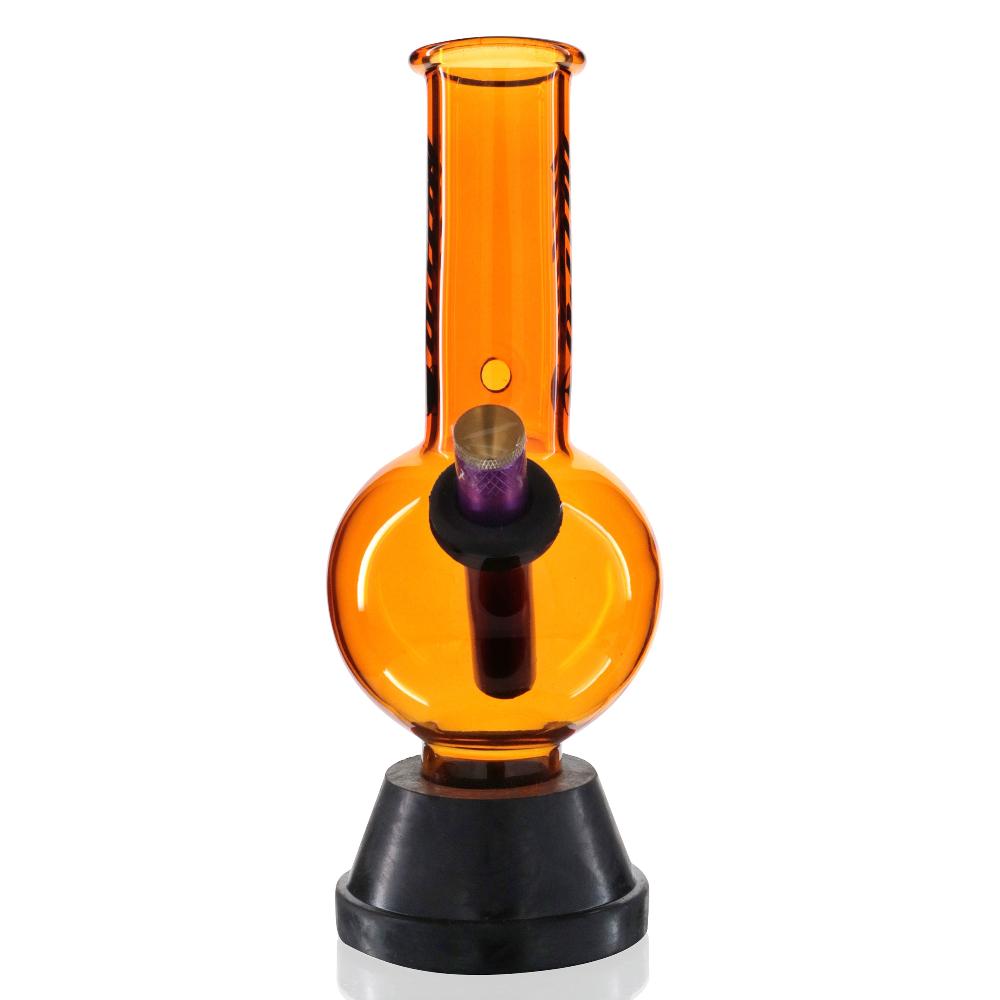 Medium Bent Bubble 22cm Glass Bong - Yellow Nitro Logo front