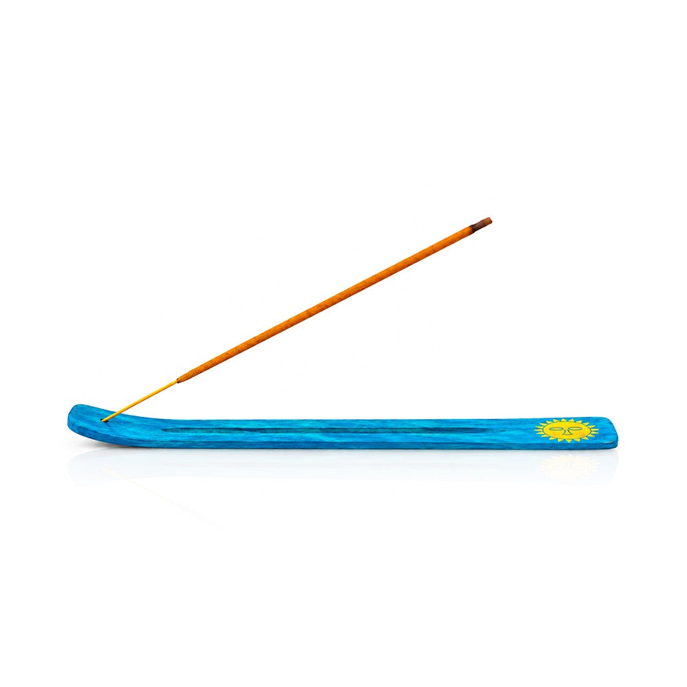 BW Blue Sun Wooden Incense Stick Holder Side View