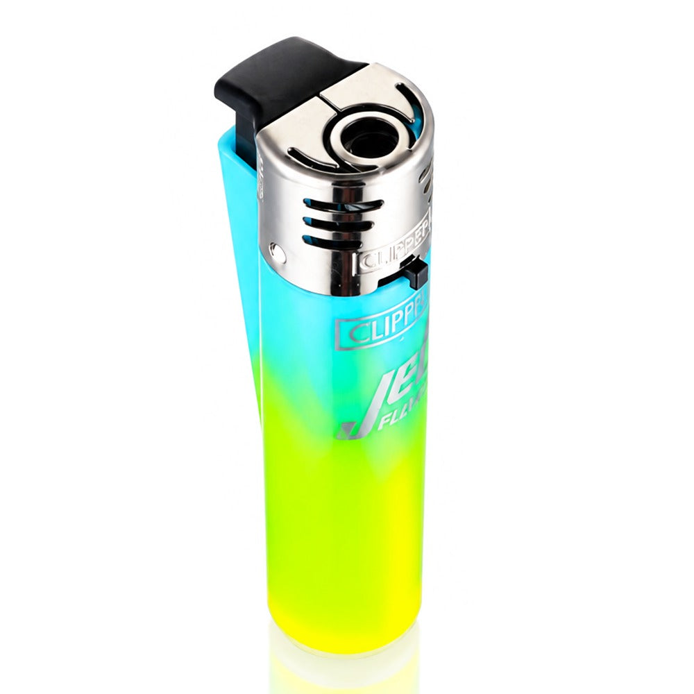 BW Clipper Jet Flame Lighter Large Nebula Blue Side Angle View