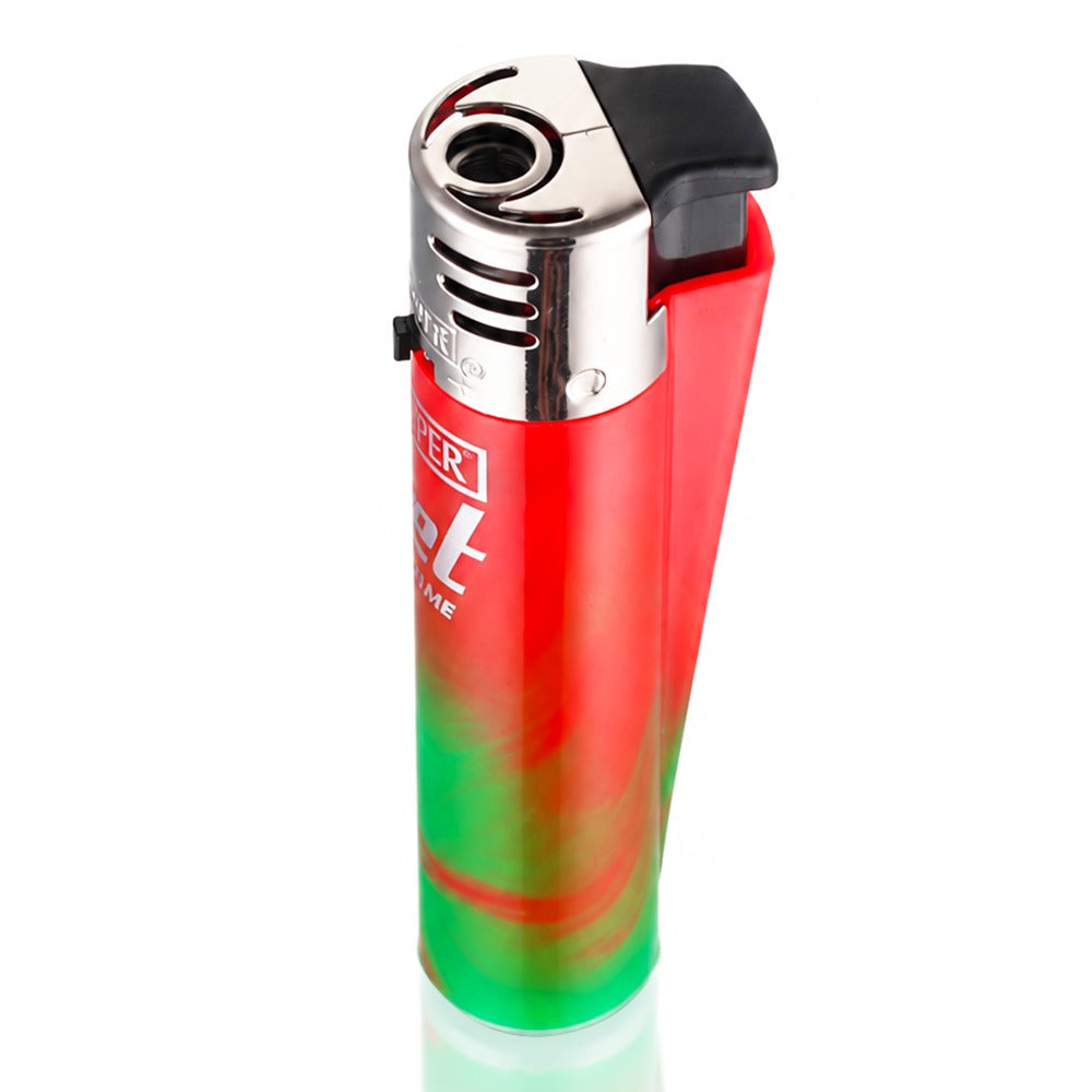 BW Clipper Jet Flame Lighter Large Nebula Red Top Angle View 02