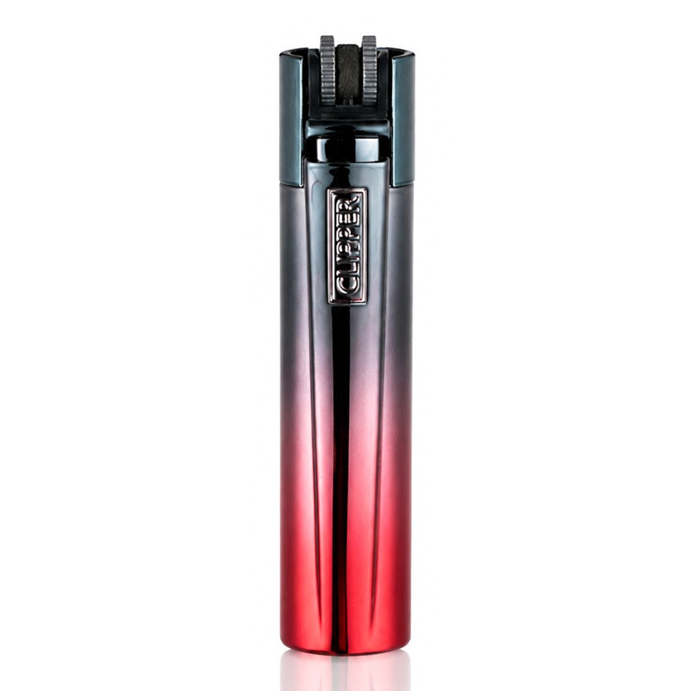 Clipper Large Metal Refillable Lighter - Demon Gradient - Front View - Bong Warehouse