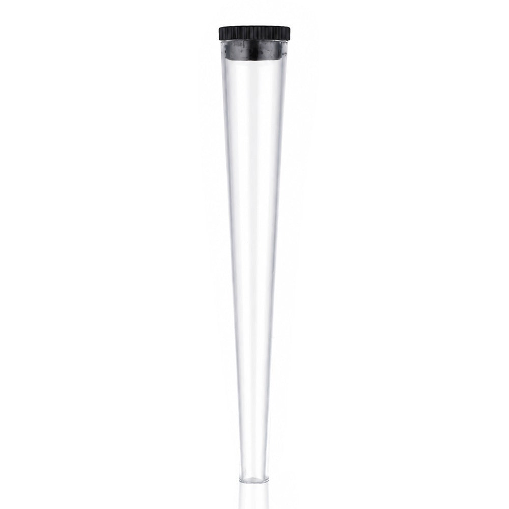 Bong Warehouse Doob Tube - Front View Empty Clear Tube with Black Cap