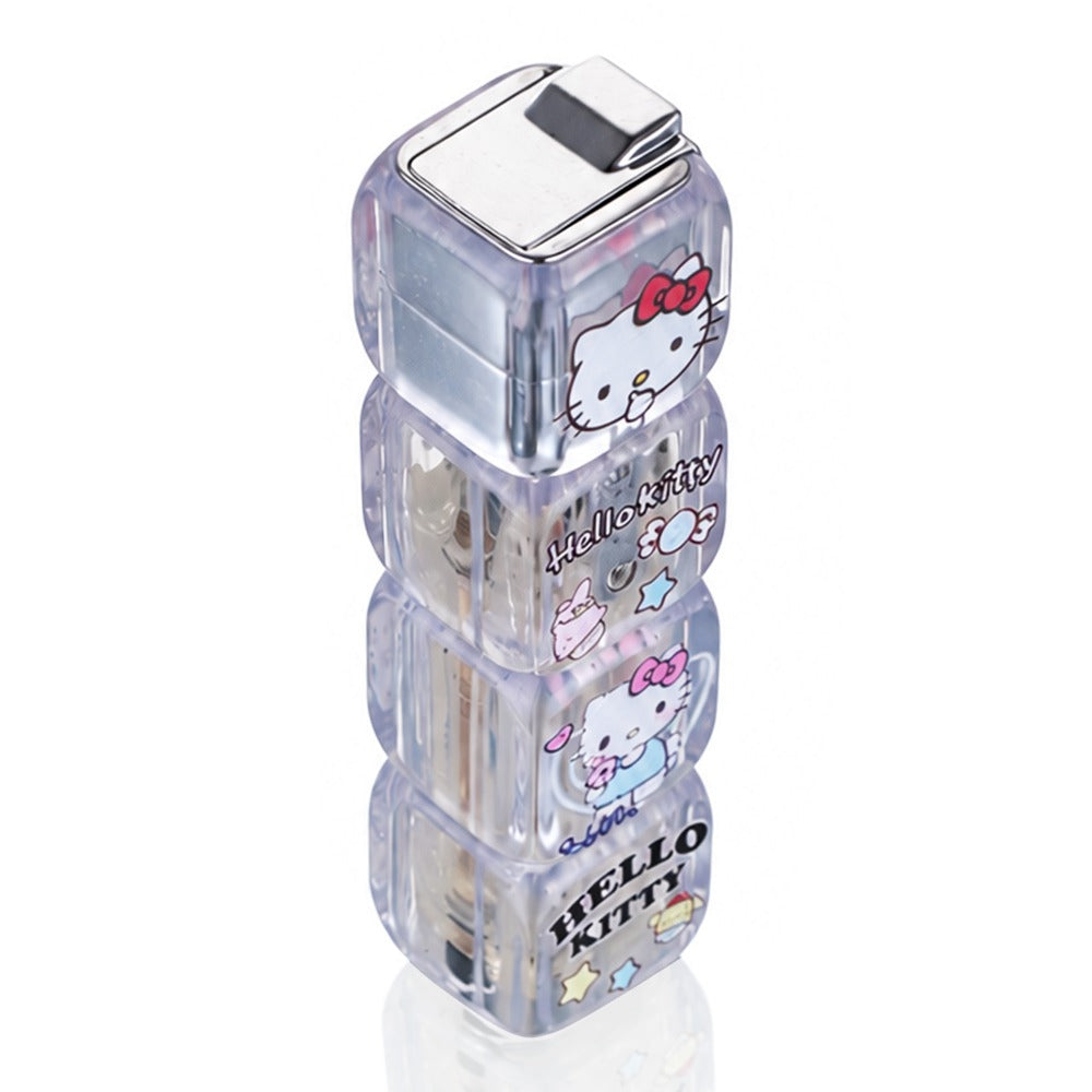 Hello Kitty Jet Lighter - Clear - Angle View - Bong Warehouse