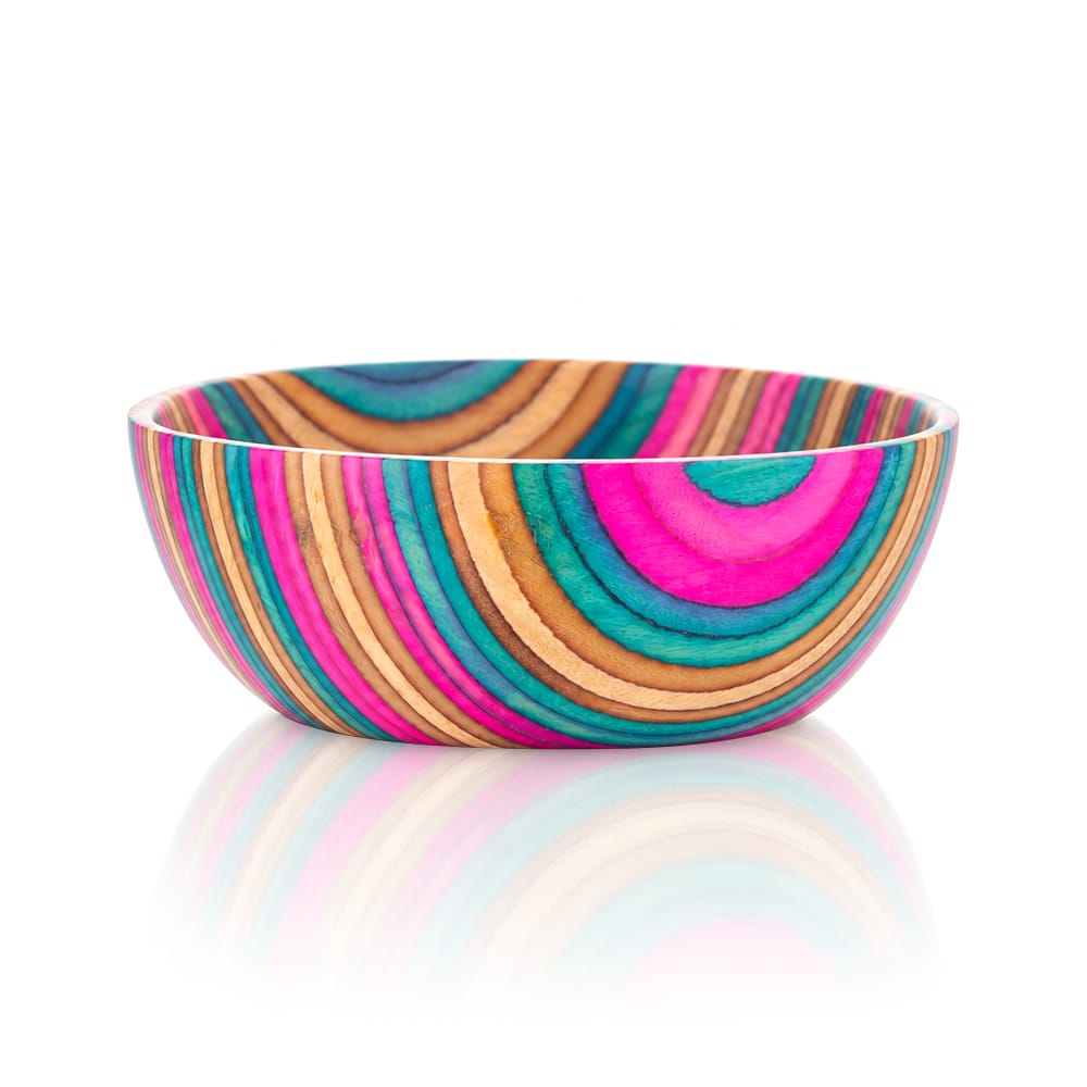 BW Rainbow Pakka Wooden Chop Bowl Side View