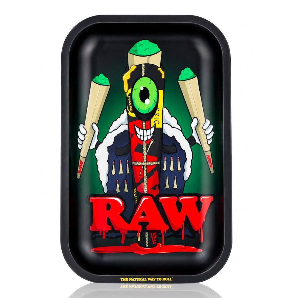 RAW ZOM Artist Series Metal Rolling Tray Front View