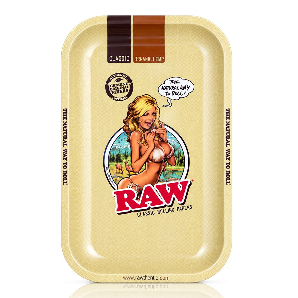 RAW Girl Metal Rolling Tray Front View