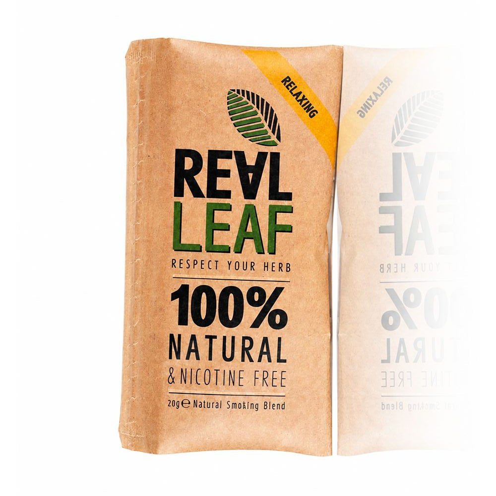 Bong Warehouse 20gm Real Leaf 100% Natural Smoking Blend - Relaxing herbal front package view