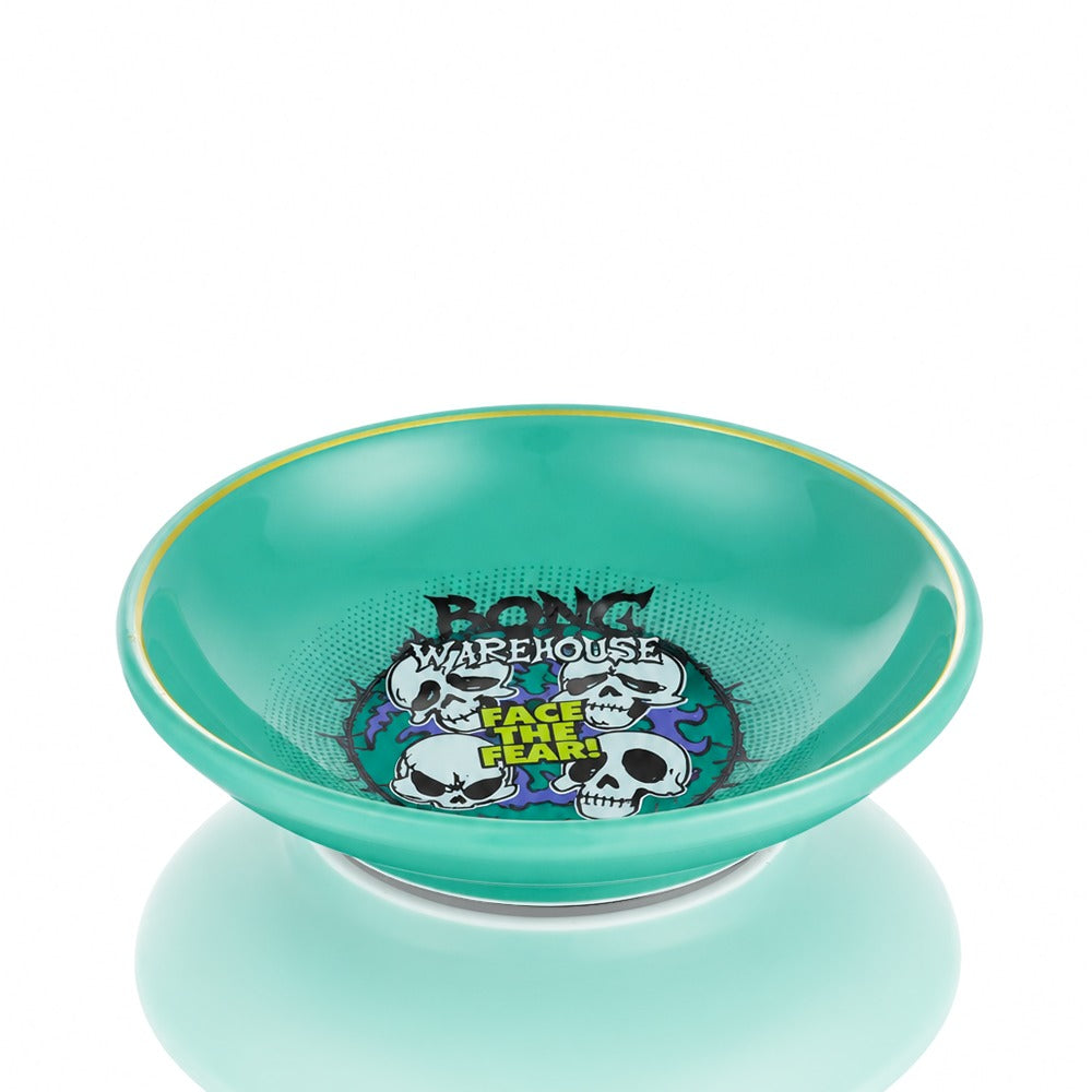 Bong Warehouse Face the Fear Teal Chop Bowl Angle View - Cone Pieces Online Australia