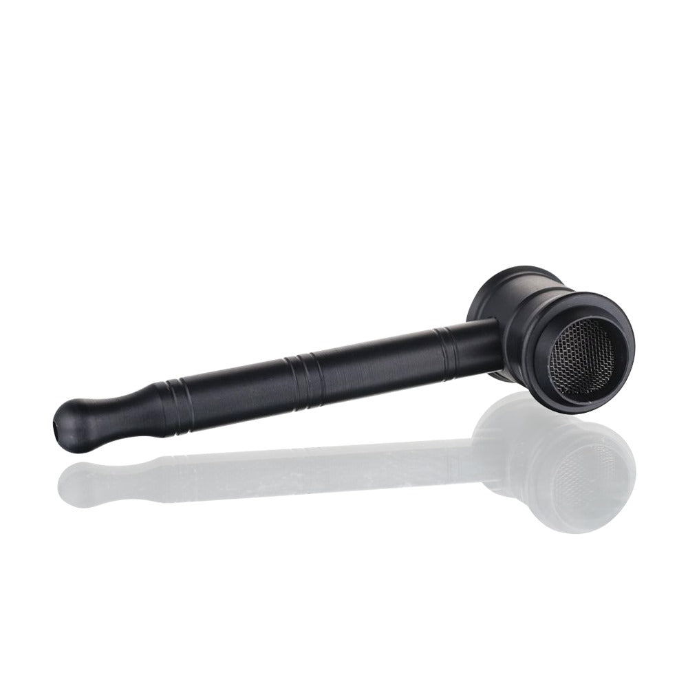 Bong warehouse - Alloy Peace Pipe - Black top view on a white background