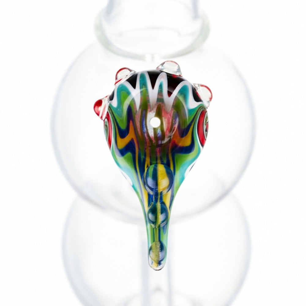 Top view of BW Arc Glass Cone Piece 14mm Male Bowl on white background, highlighting bowl opening detail and clarity