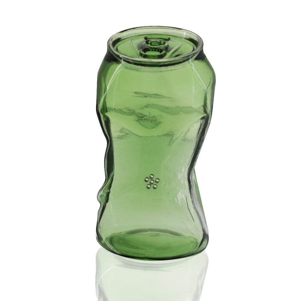 Bong Warehouse - Cute Glass Soda Can Bong - Green standing position on studio photoshoot