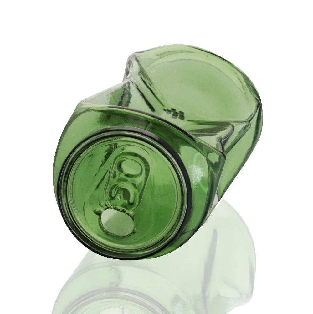 Bong Warehouse - Cute Glass Soda Can Bong - Green top view on white background