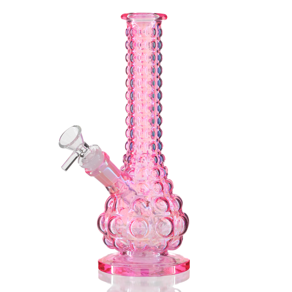 BW - Genie Bottle 24cm Glass Bong - Pink left view