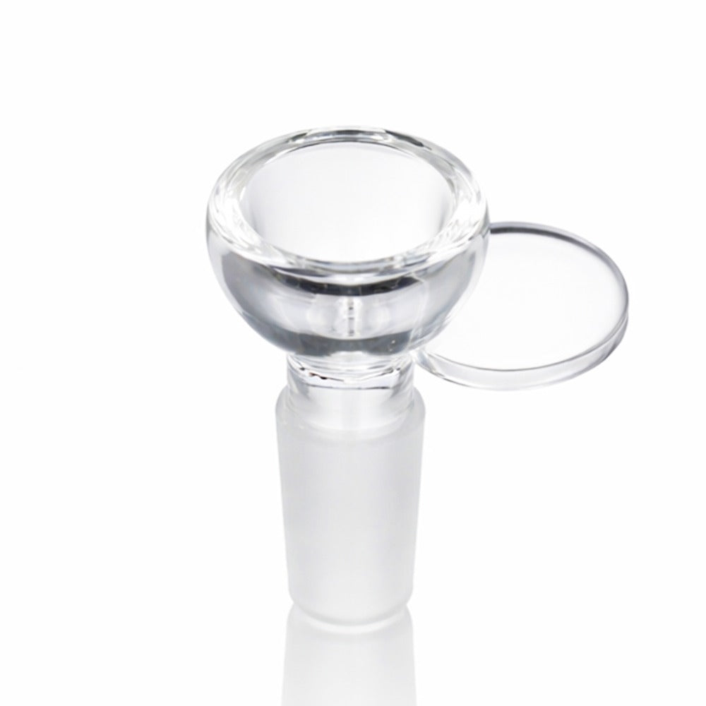 Back view of BW Glazier Glass Cone Piece 14mm Male Bowl on white background, clean studio product shot