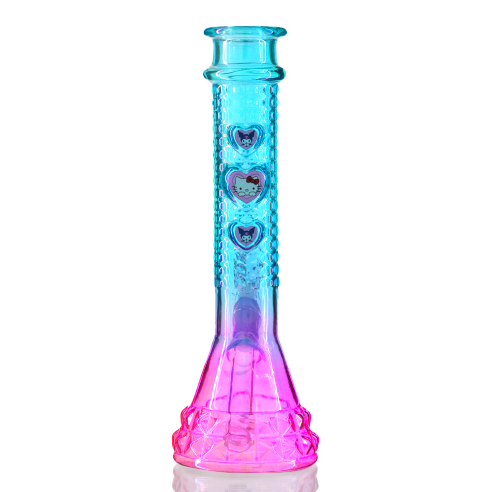 Bong Warehouse Sunset Hello Kitty Glass Beaker Bong 18cm - Back View