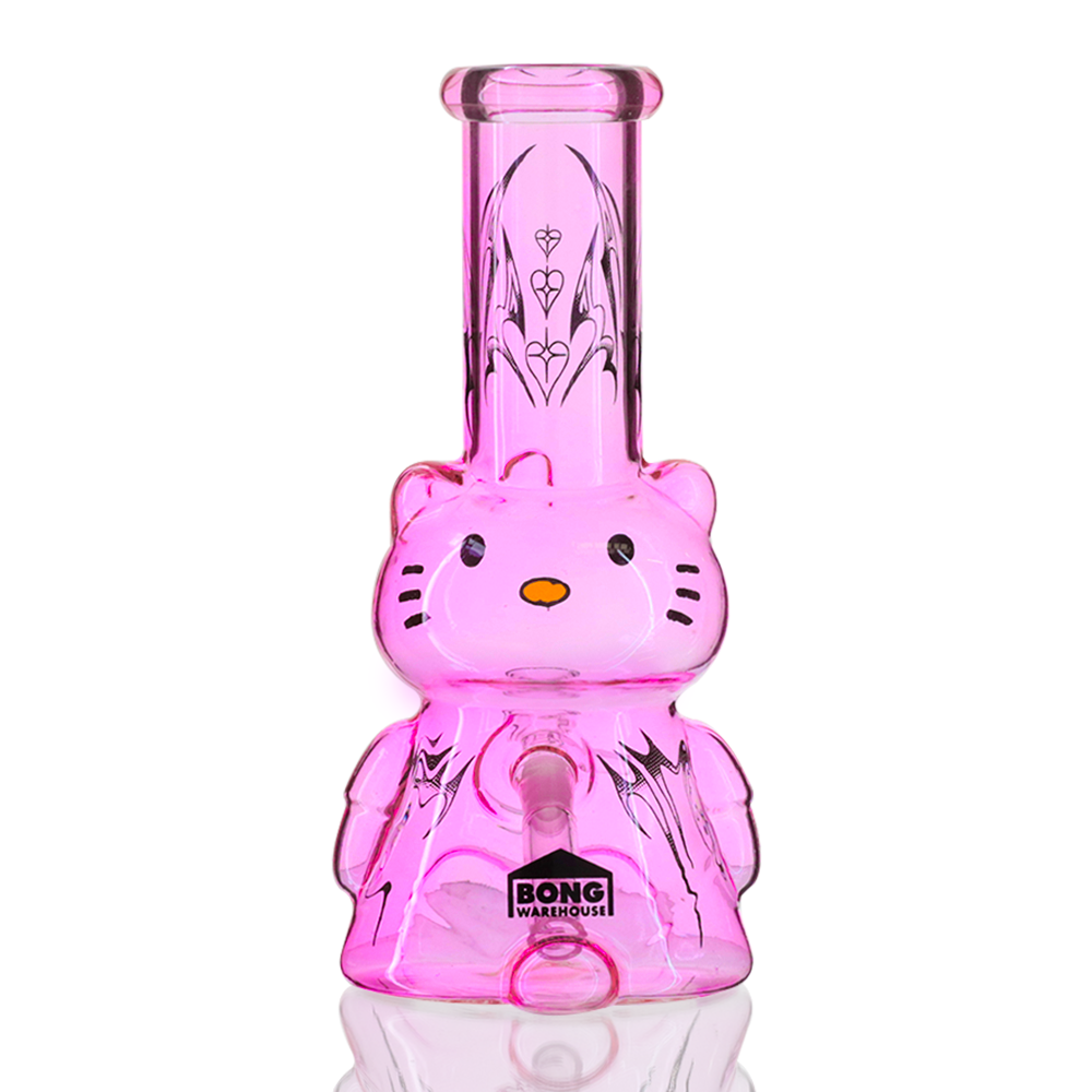 Bong Warehouse Tribal 3D Hello Kitty Bong 22cm Pink back view