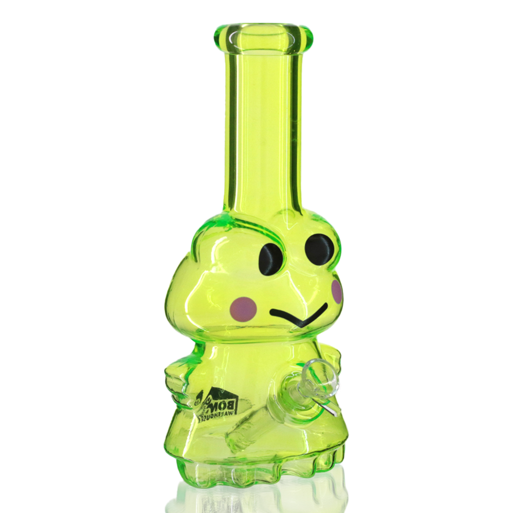 BW - Keroppi 23cm 3D Glass Bong - Neon Green right