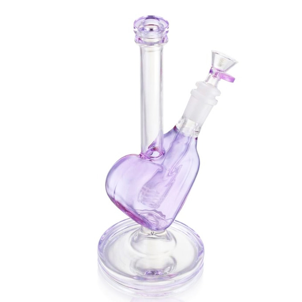 Bong Warhouse - Love heart 23cm Glass Bong - Purple side