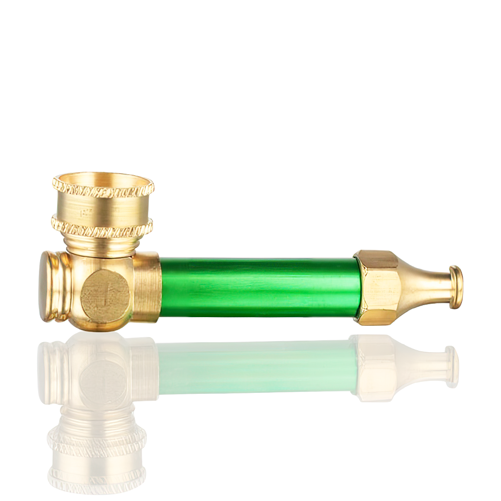 BW - Metal Peace Pipe 5cm Small - Green side view