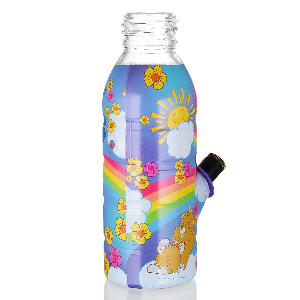 Bong Warehouse Mini Care Bears & Rainbow Bottle Bong 17.5cm - Purple - back view