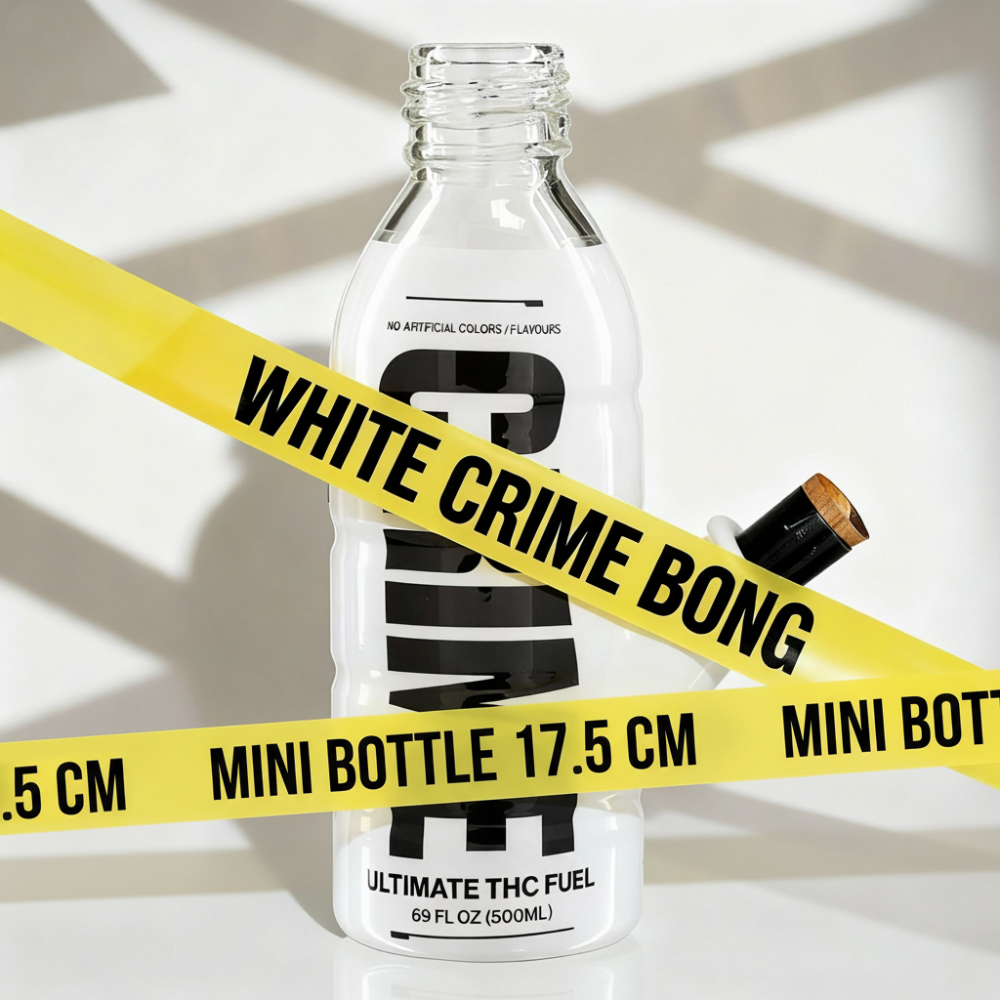 BW - Mini Bottle 17.5cm Glass Bong - Crime White crime scene lifestyle