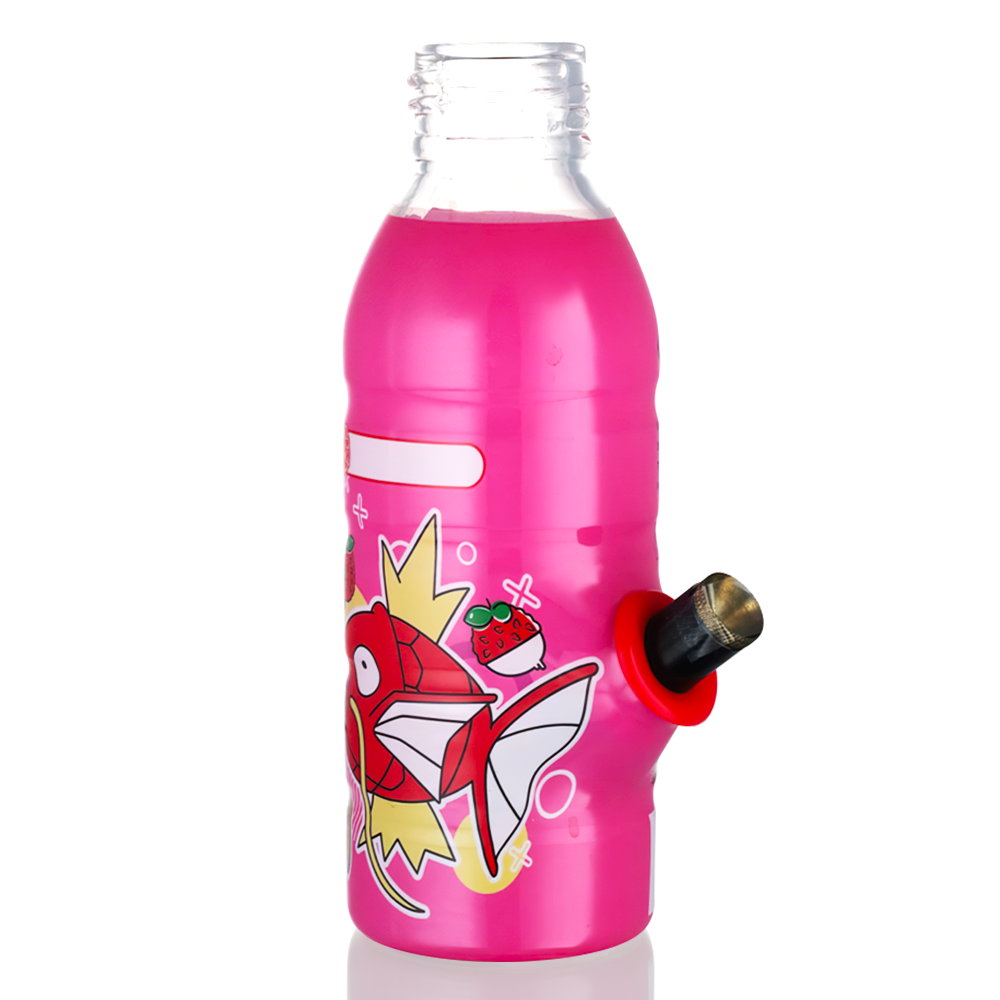 BW - Mini Bottle 17.5cm Glass Bong - Pink Magikarp side