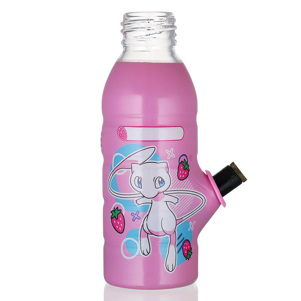 Bong Warehouse Mini Mew Bottle Bong 17.5cm in Pink - Front View