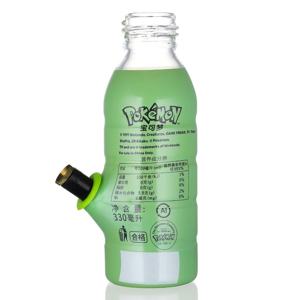 Bong Warehouse Mini Pikachu Bottle Bong 17.5cm in Green - Label View