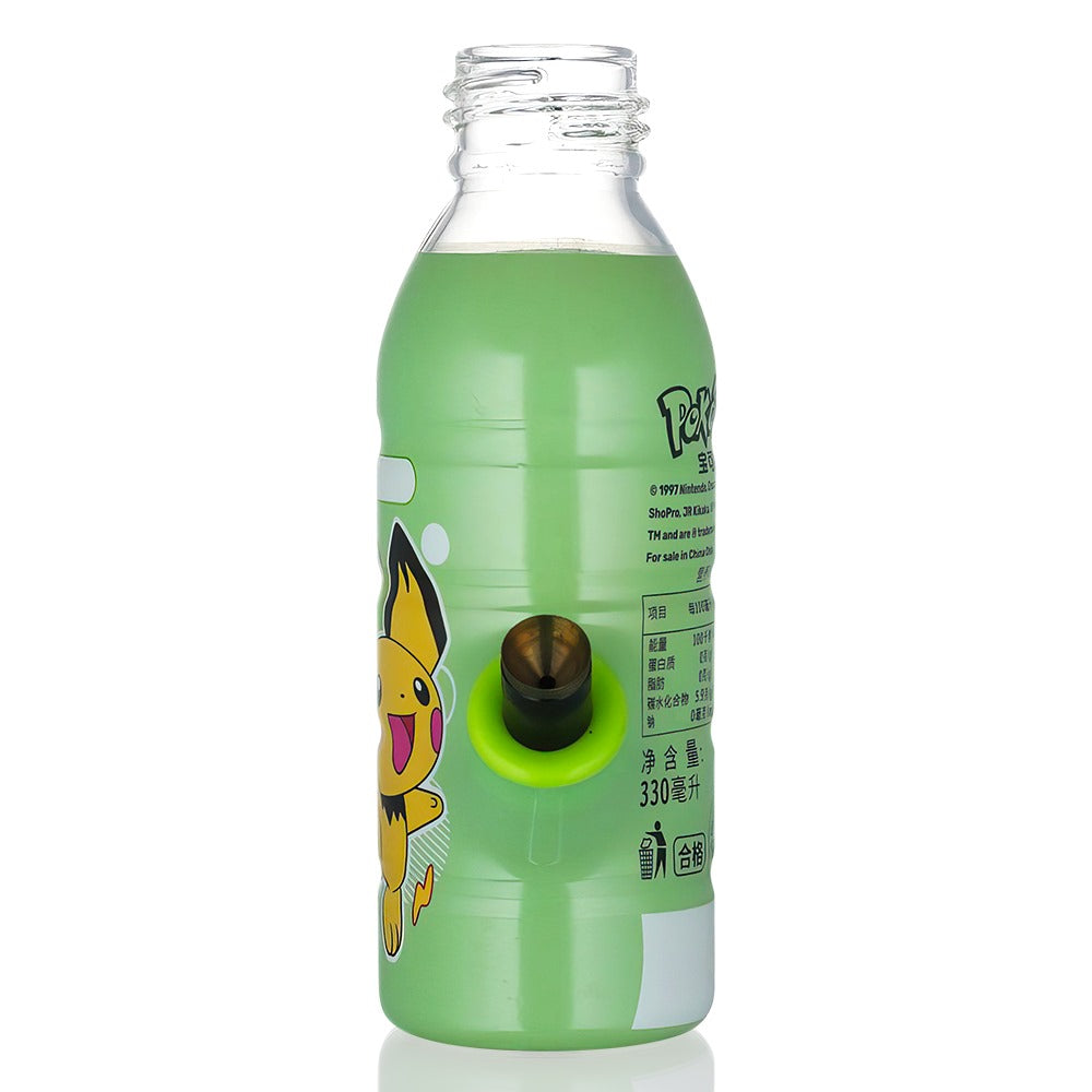 Bong Warehouse Mini Pikachu Bottle Bong 17.5cm in Green - Front View of Metal Conepiecce