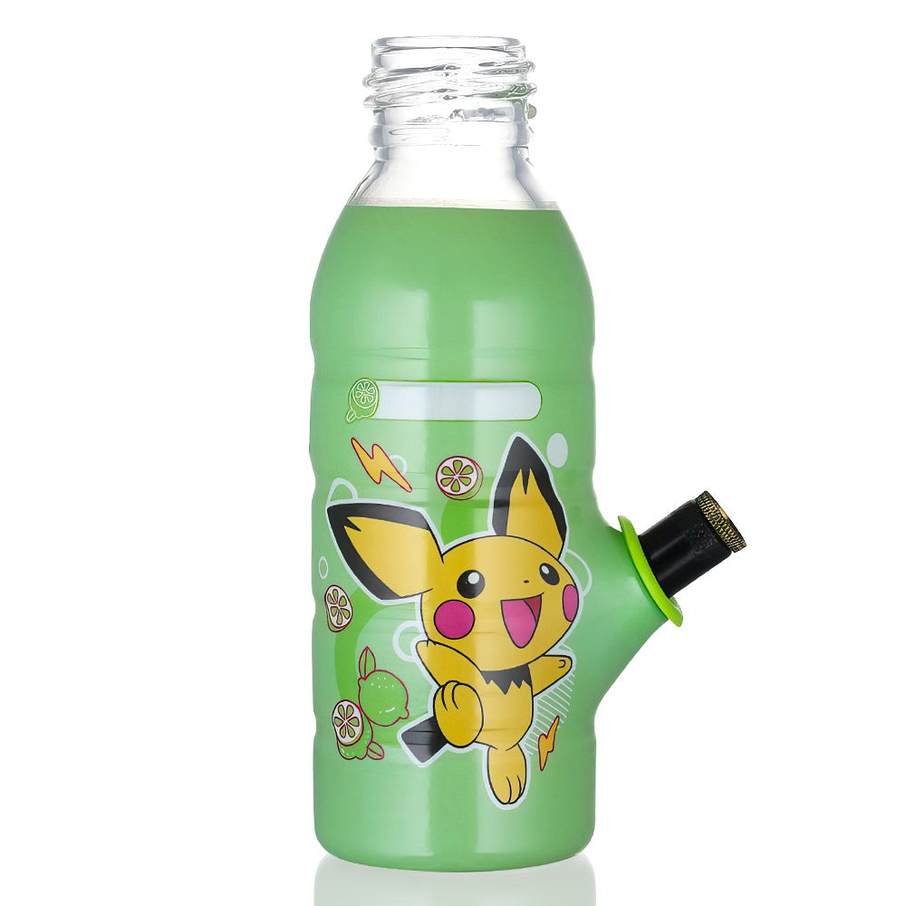 Bong Warehouse Mini Pikachu Bottle Bong 17.5cm in Green - Front View
