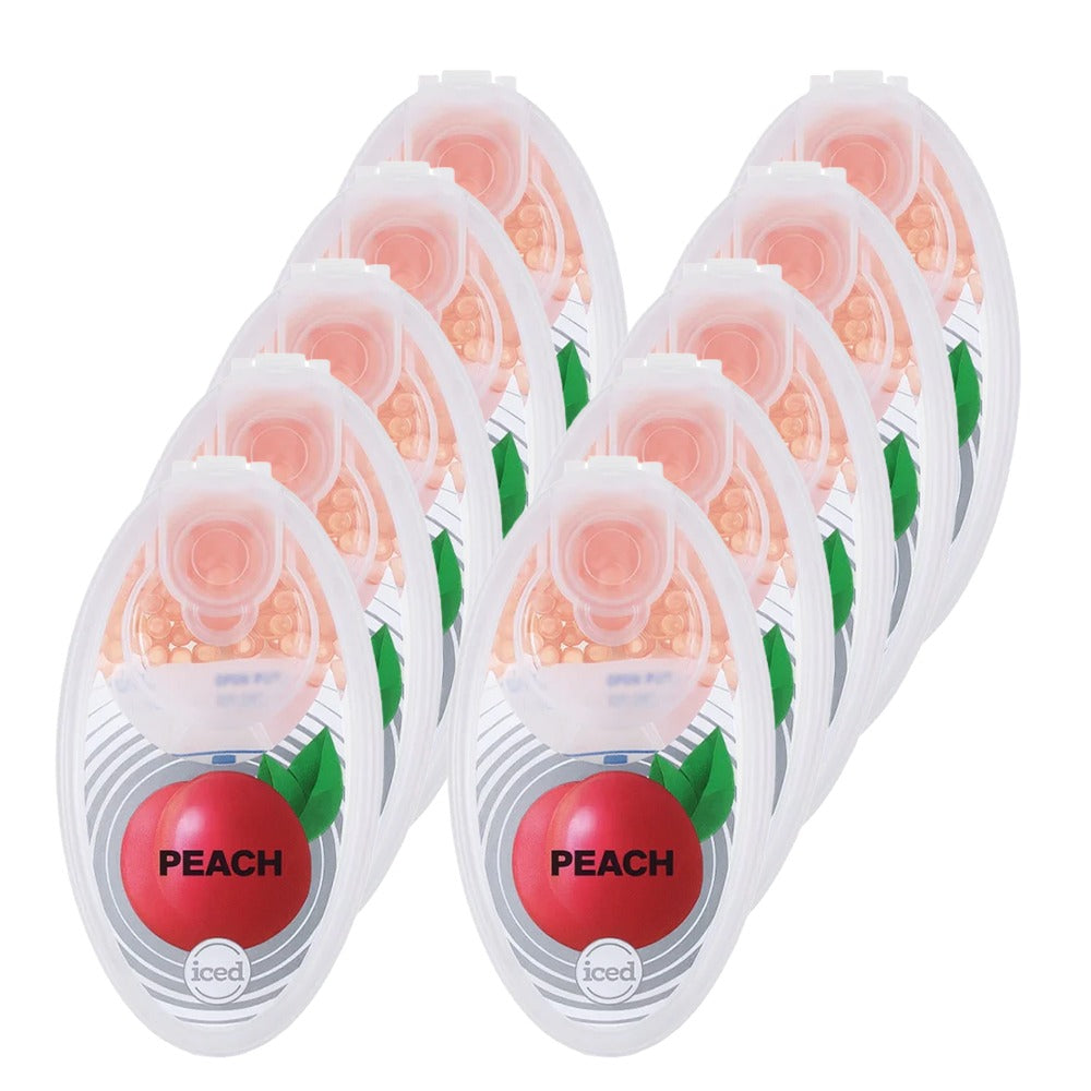 Flavour Balls for filter tips Menthol tips Crushballs Crush Balls - Iced Peach 10 Pack - 1000 balls 100 balls