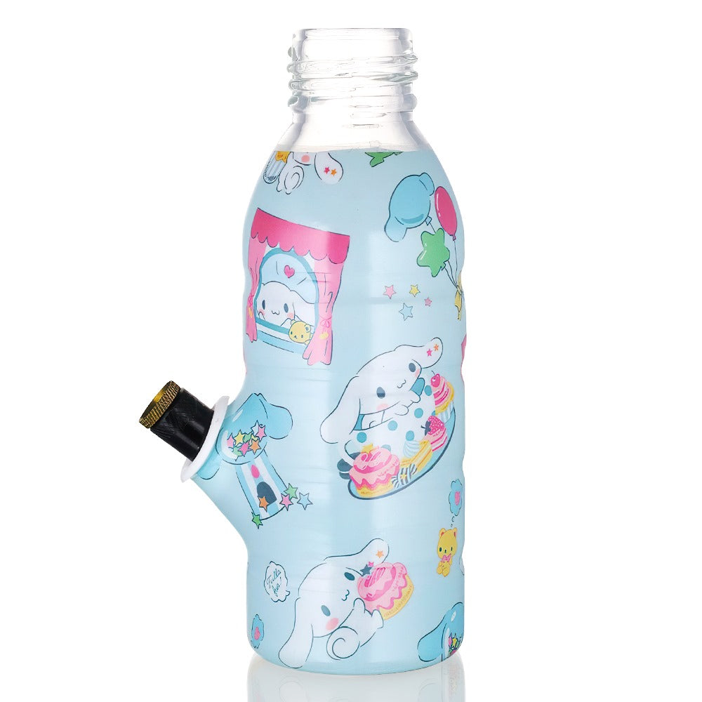 BW Mini Bottle 17.5cm Glass Bong - Cinnamoroll Blue Party full side view on a white background