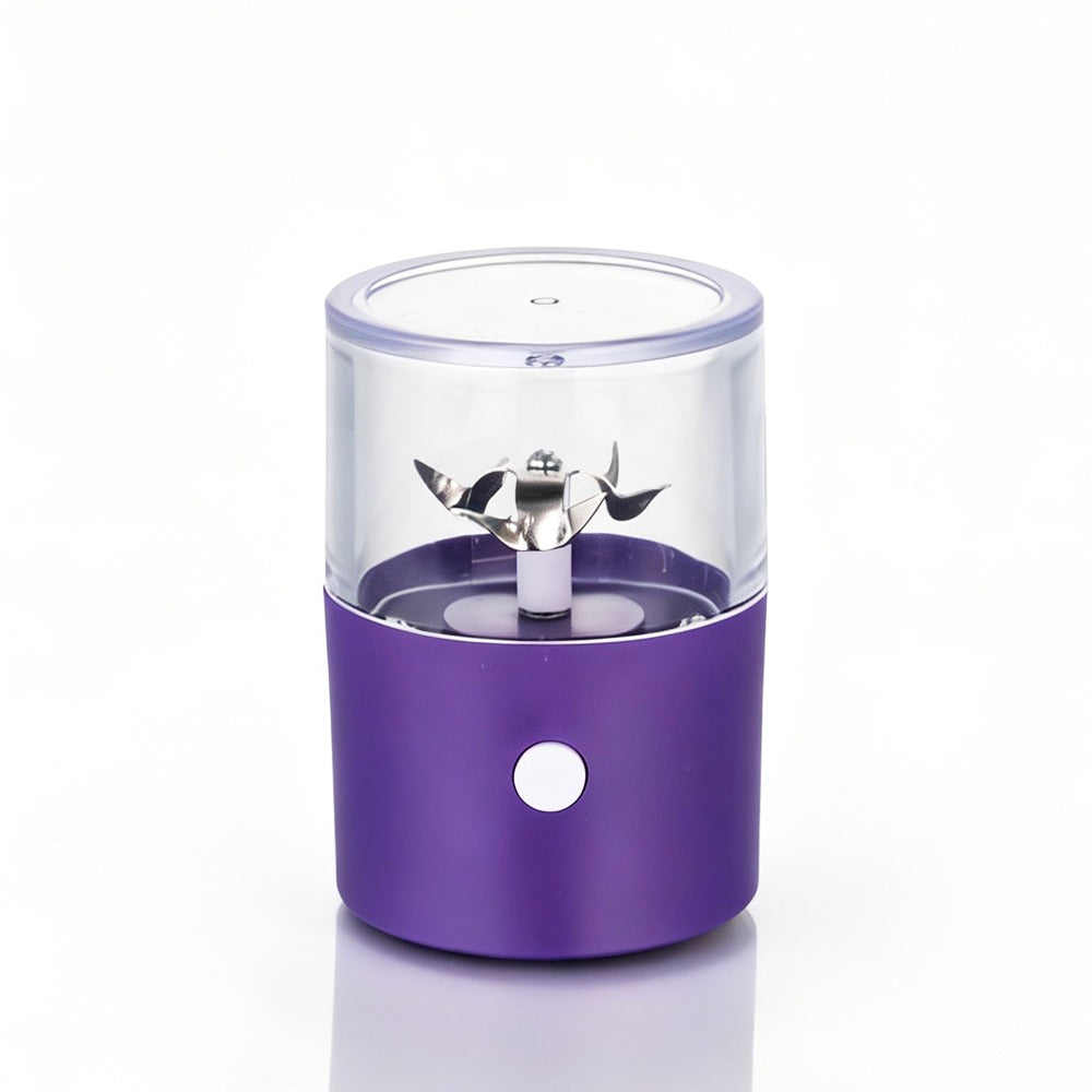 BW – Mini Portable Electric Grinder Tall – One-Touch Rechargeable – Purple on a white background