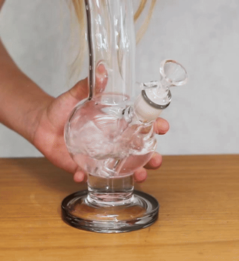 Shotties™ - 33cm Glass Bent Bubble Bong - Clear/Purple