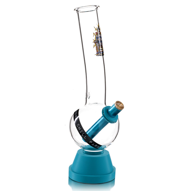 Tall Bubble 29cm Glass Bong - Bong Chill Park Chair side