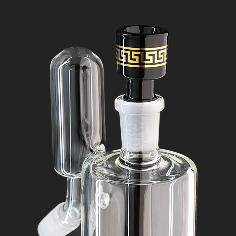Bong Warehouse - Art Bowl 14mm Male - Black Lux black background