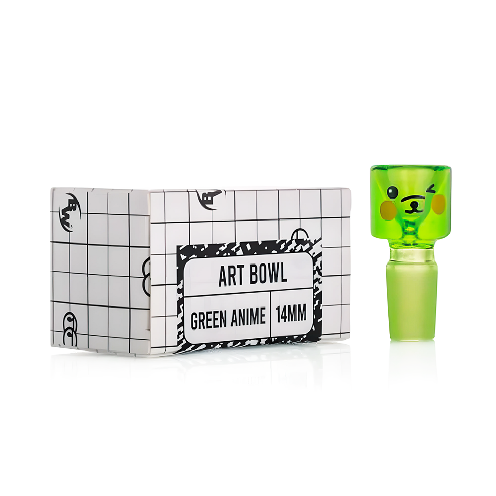 Bong Warehouse - Art Bowl 14mm Male - Green Anime box