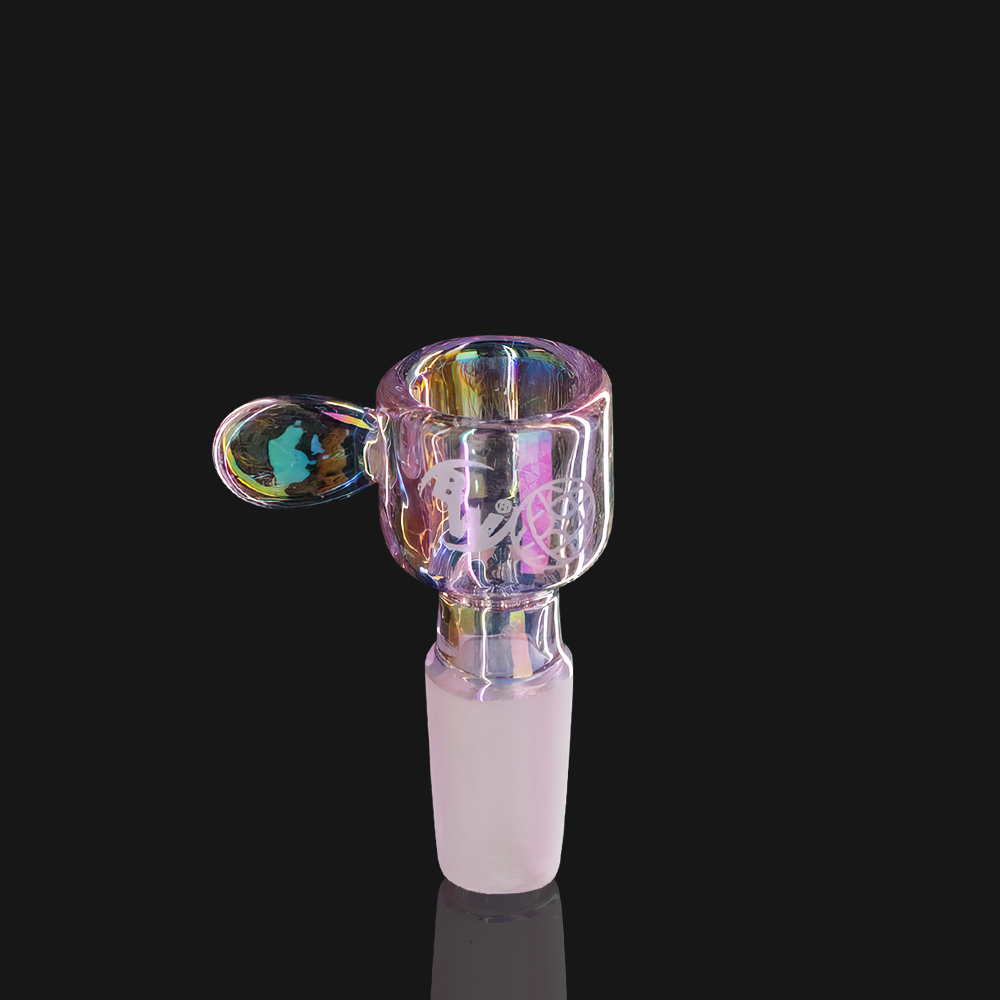 Bong Warehouse - Daily Handle (Bowl) 14mm Male - Pink Chrome black background