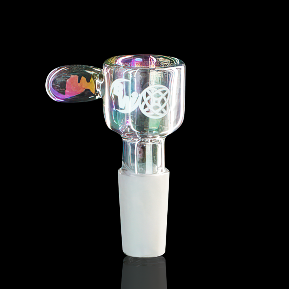 Bong Warehouse - Daily Handle (Bowl) 14mm Male - Rainbow black background