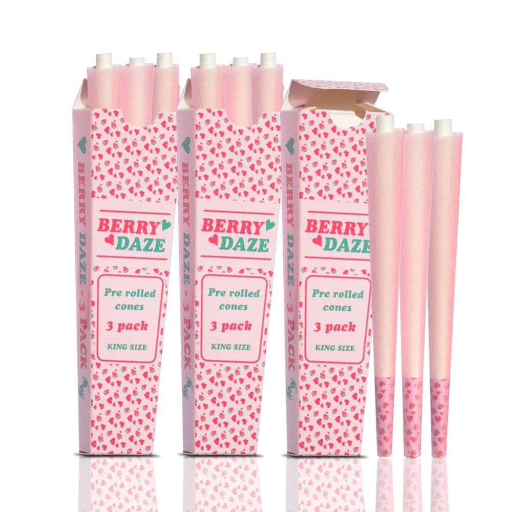 Bong Warehouse - King Sized Pre Rolled Cones - 3 Pack - Berry Daze