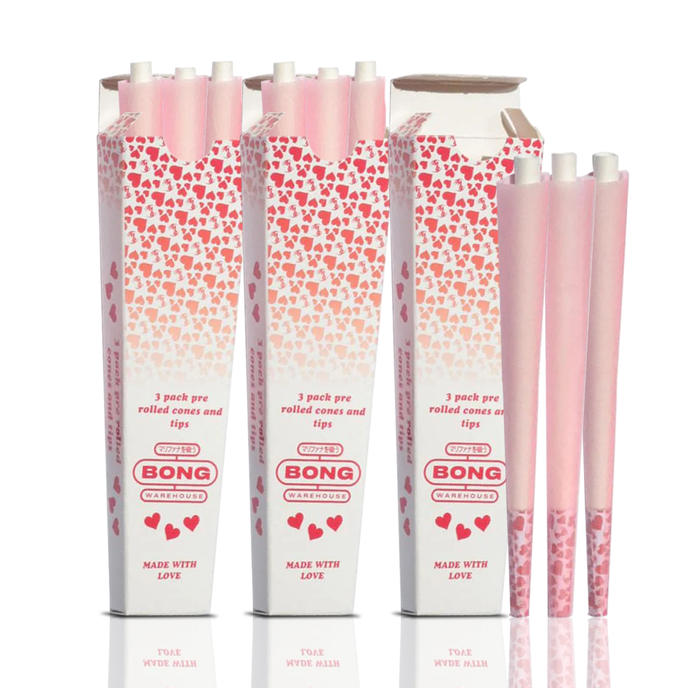 Bong Warehouse - King Sized Pre Rolled Cones - 3 Pack - Love Hearts 3 times