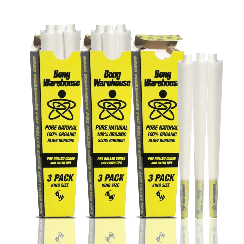 Bong Warehouse - King Sized Pre Rolled Cones - 3 Pack - Neon Green 3 times