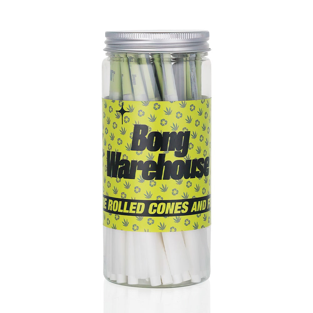 Bong Warehouse - King Sized Pre Rolled Cones - 50 Pack - Neon Green Front