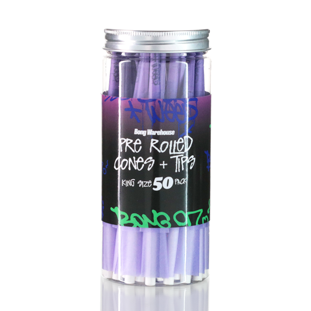Bong Warehouse - King Sized Pre Rolled Cones - 50 Pack - Smoke Weed Graffiti front