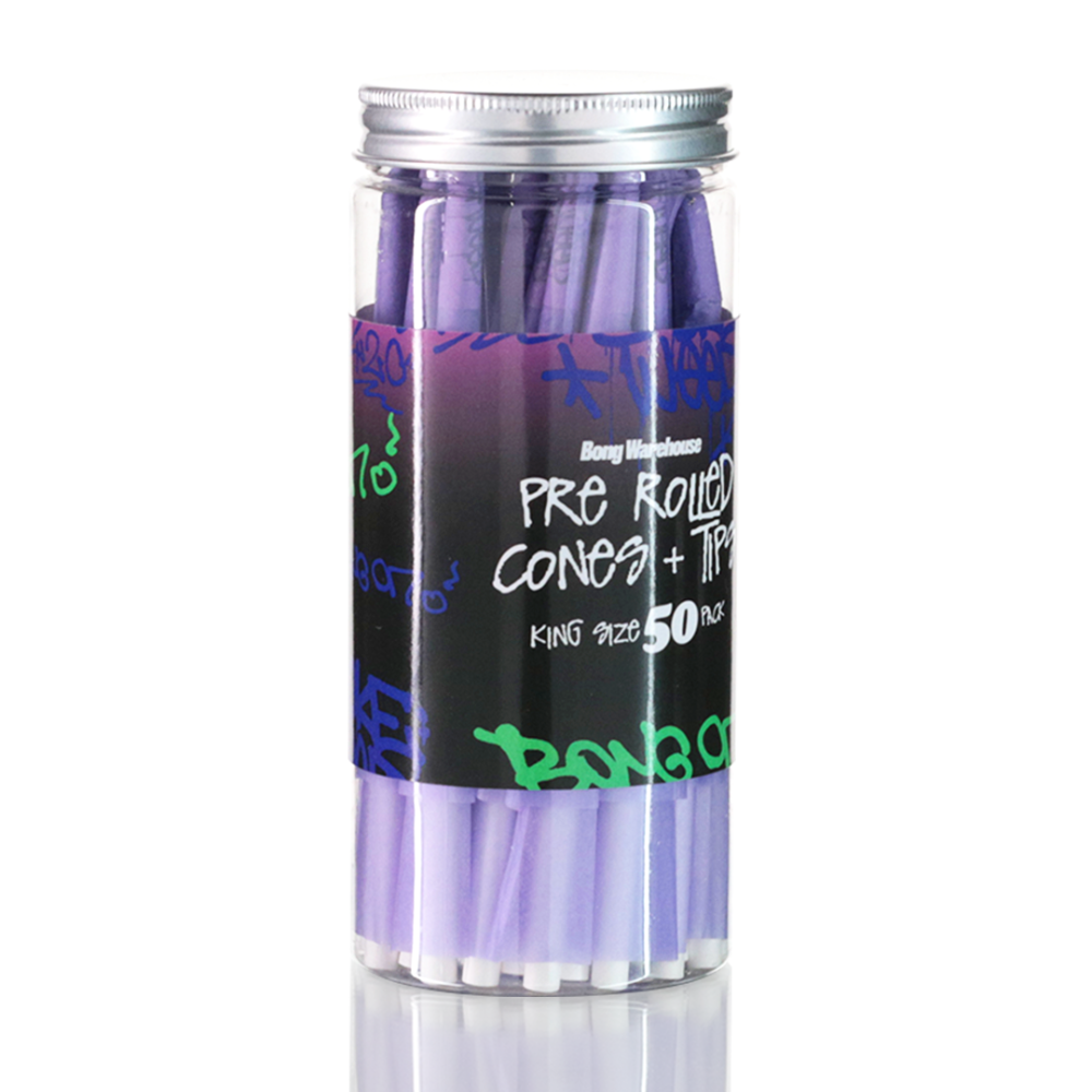 Bong Warehouse - King Sized Pre Rolled Cones - 50 Pack - Smoke Weed Graffiti left side