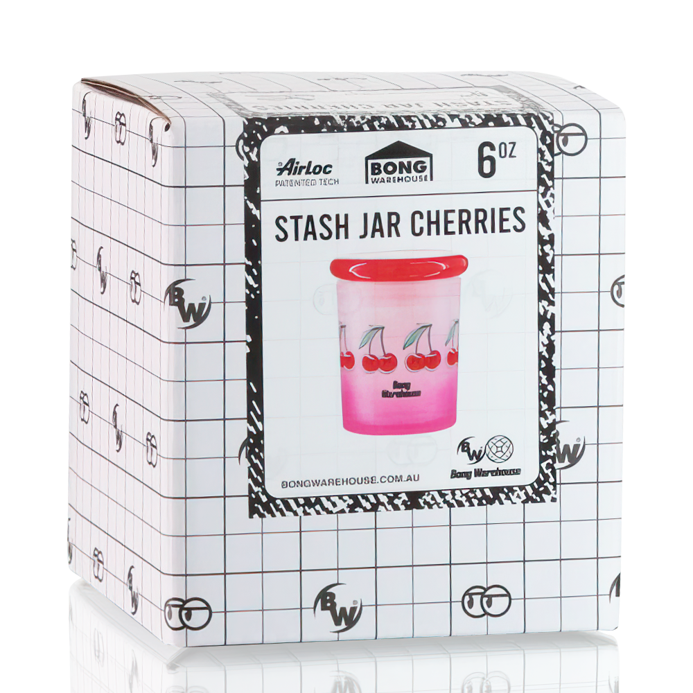 Bong Warehouse - Stash Jar - Cherries - Pink box